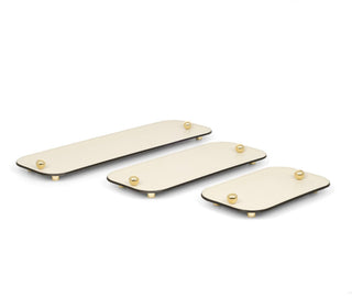 Olimpia waterproof leather bathroom tray chrome feet decorative angle view