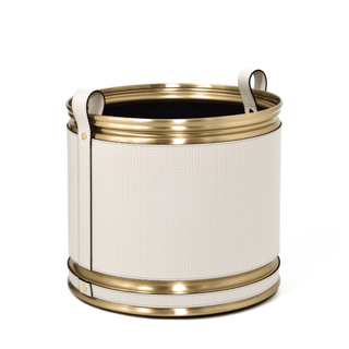 steel champagne bucket designer wine cooler handles wheels luxury cachepot front view