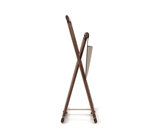 Chelsea walnut wood blanket rack handcrafted storage side view
