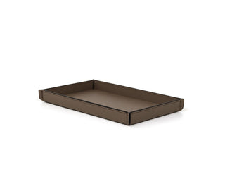 leather rectangular tray pinetti calfskin leather serving tray rigid structure front view