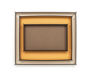 leather rectangular tray pinetti calfskin leather serving tray rigid structure angle view