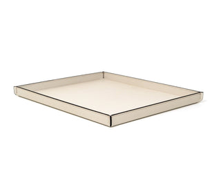leather rectangular tray pinetti calfskin leather serving tray rigid structure side view