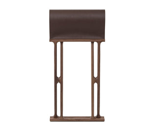 chelsea folding stool modern design handcrafted walnut wood seat side view