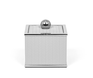 square leather bathroom set soap dispenser small tray accessories detail