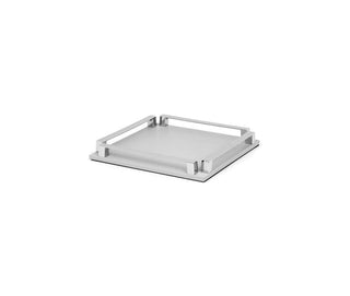 handcrafted leather tray pinetti luxury calf leather serving tray metal handles front view