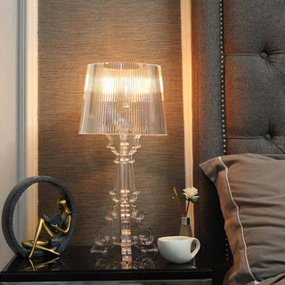 Crystal chandelier table lamp — acrylic brass warm glow