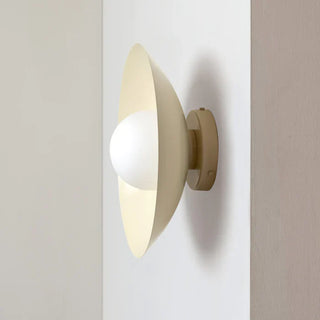 Round metal ceiling lamp close-up, modern kitchen fixture