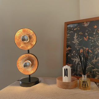 Two spheres table lamp — antique finish globes decorative lighting