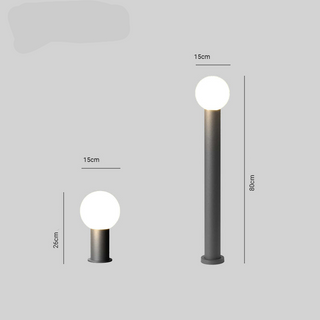 LED Garden Lamp – Black Metal Spherical Outdoor Lighting | Weather Resistant, Modern Design