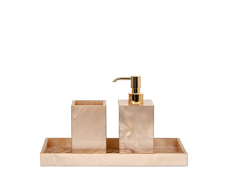 Bea square modern bathroom accessories set soap dispenser pump close-up