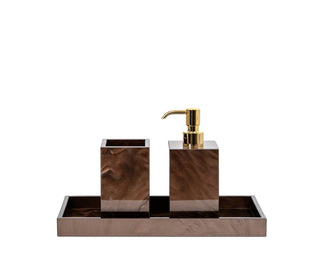 Bea square modern bathroom accessories set soap dispenser pump side view