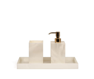 Bea square modern bathroom accessories set soap dispenser pump front view