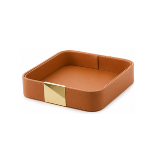 faux leather catchall tray