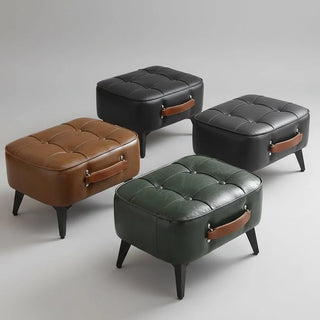 faux leather footstool for living room