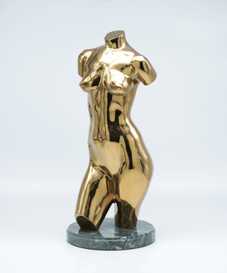 bronze female limited edition figurative art sculpture stone base close-up