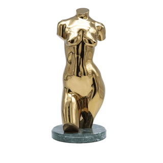 bronze female limited edition figurative art sculpture stone base front view