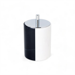 black white split design marble luxury bathroom accessories set close-up
