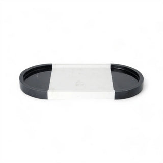black white split design marble luxury bathroom accessories set set view
