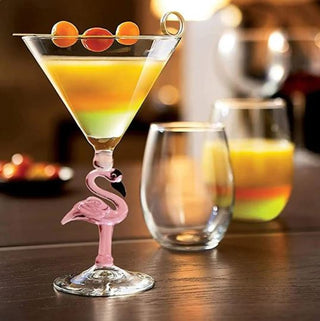 flamingo cocktail glass elegant durable drinkware 110ml close-up