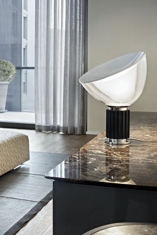 Minimalist lamp black matte — aluminum gloss white glow