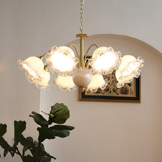 Copper Ceiling Chandelier – Large Flower Chandelier with Brass Resin Fixture