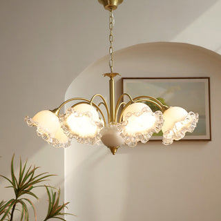 Copper resin flower chandelier side — large brass warm ceiling