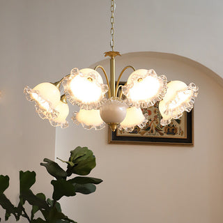 Large copper chandelier side — flower brass resin warm ceiling