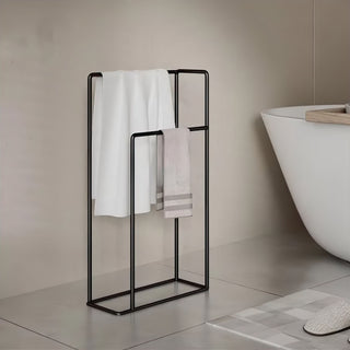 durable dual bar metal wall mounted towel rack minimalist bathroom set view