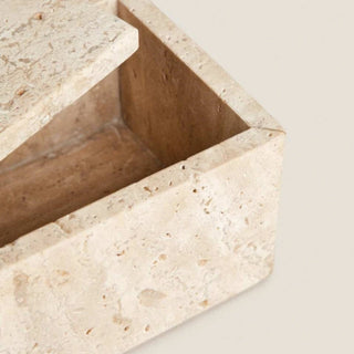 travertine natural stone organizer box elegant rustic storage solution set view