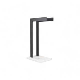 dual rod stainless steel marble base towel holder bathroom organizer front view