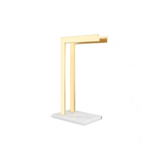 dual rod stainless steel marble base towel holder bathroom organizer close-up