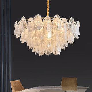 Luxury frosted glass cloud chandelier front — pendant living room