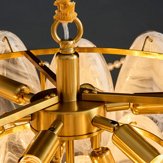 Frosted luxury cloud chandelier front — glass pendant warm