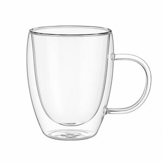 double walled glass tumbler heat resistant durable drinkware front view