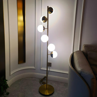 Glass magic tree lamp detail — metal LED warm texture