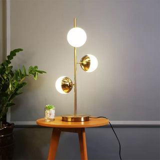 Magic tree lamp illuminated — glass metal LED warm ambient
