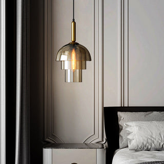 Suspension dôme en verre - Lampe dôme multicouche moderne pour îlot de cuisine