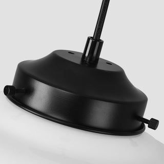 Suspension laiteuse – Lampe rétro géométrique en verre en forme de bocal pour salle à manger