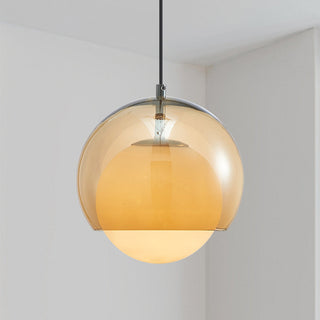 Bauhaus glass pendant in orange — kitchen and dining