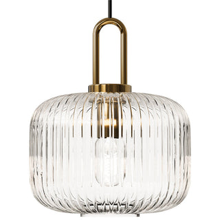 Clear glass pumpkin pendant lamp — artistic modern design