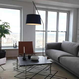 GRANV arc floor lamp – drum shade close-up
