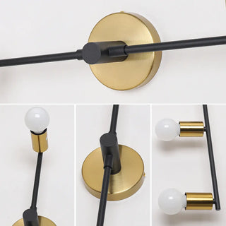 triple glass ball wall sconce gold – large 66cm modern