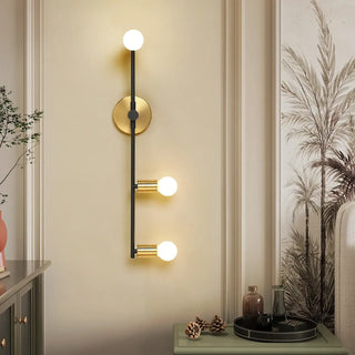 three white ball wall light black – modern metal sconce