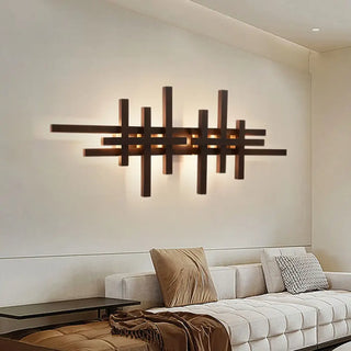 brown cross wood wall sconce G9 – large 80×41cm IP65