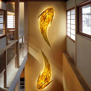 Koi fish wall lamp E27 LED brown modern art deco