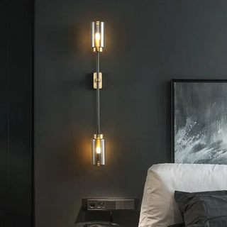 Large Scandinavian wall sconce black and gold – statement indoor