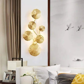 Gold petal sconce size L – G4 LED 15W aluminum 60cm