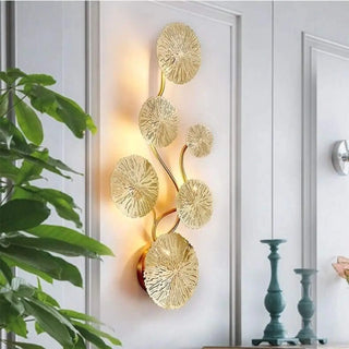 Large original gold wall sconce – G4 LED petal design