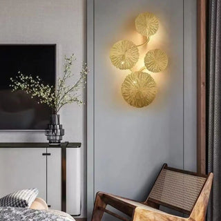 Gold petal wall sconce G4 LED 15W – size S 27×45cm