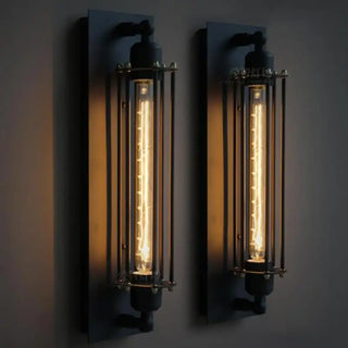 Punk wall light close-up metal bracket detail IP65